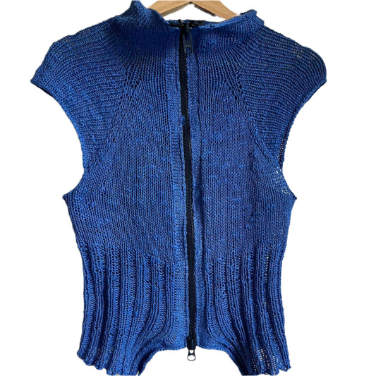 GREEK BLUE ZIPPER TOP